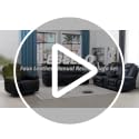 3-Seat Faux Leather Manual Reclining Sofa, Black Overstuffed Living Room Couch