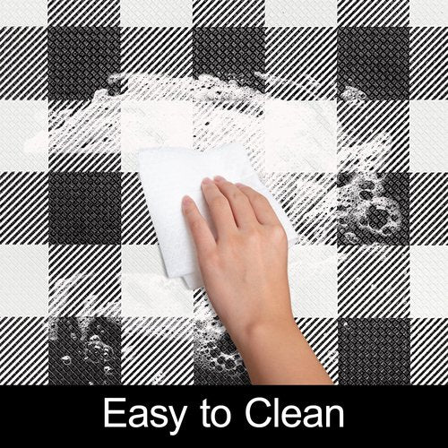 Long Kitchen Mat and Rug Anti Fatigue Mats for Kitchen Floor Runner 17.3''x71'' Black White Buffalo Plaid Runner Rug Non Slip Comfort Mat Cushion Kitchen Mat for Standing Kitchen Office Desk Laundry