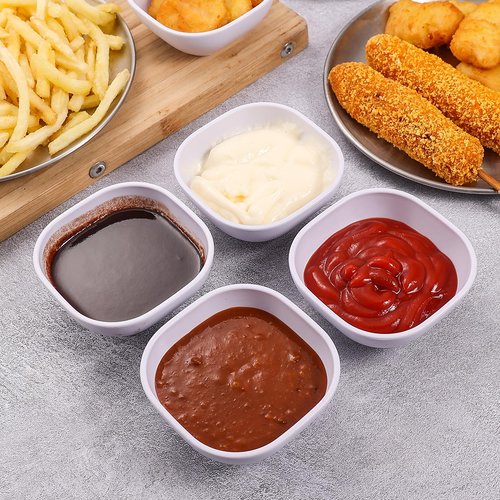 SHECIPIN 12 pack wheat straw dipping bowls 4.5oz,alternative plastic soy sauce dishes,unbreakable small dessert bowls microwave and dishwasher safe for snack,sushi,condiment (white)
