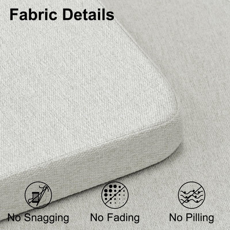 Shinnwa Kitchen Chair Cushions Set of 6, Non-Slip Dining Chair Cushions with Ties and Machine Washable Cover, 6 Pack, 17 x 16.5 x 2in, Off White