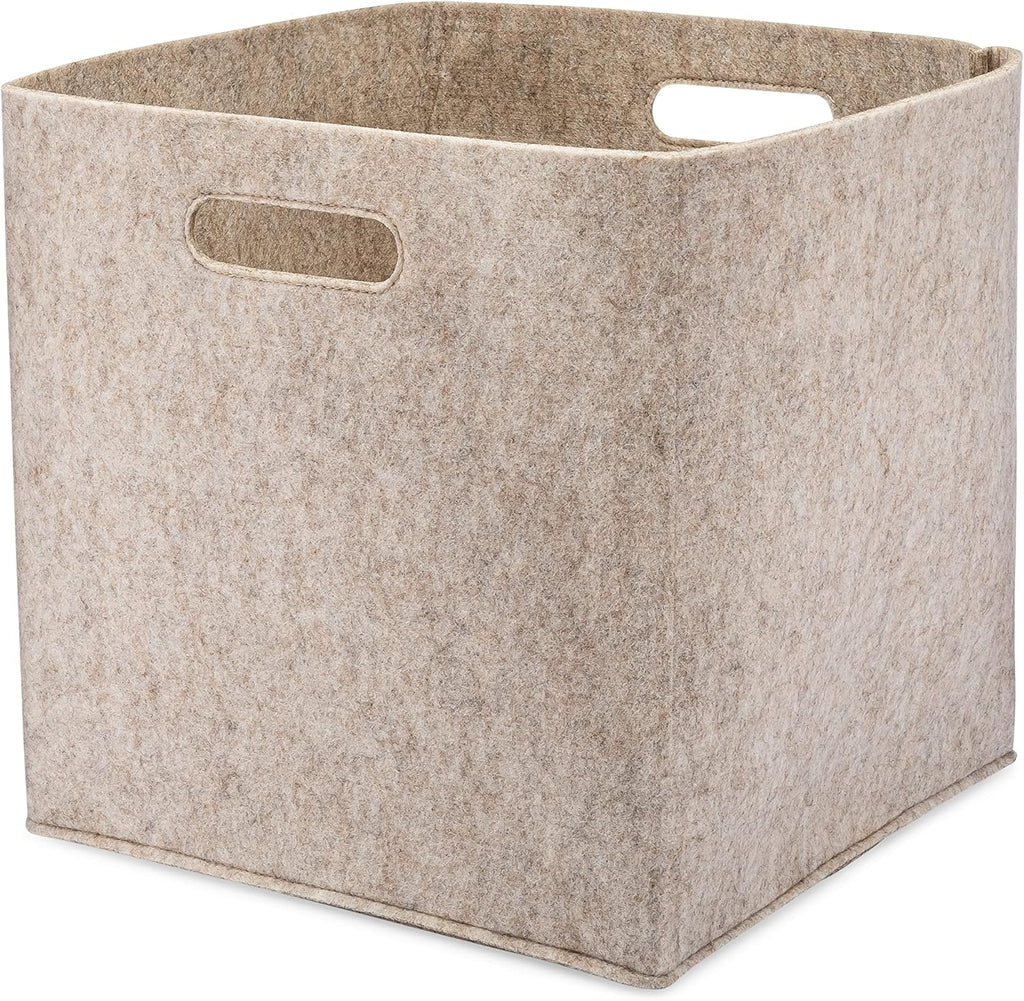 Parker Baby Felt Foldable Storage Cube - 11-Inch Nursery Organizer Bin for Toys & Closets - Oatmeal
