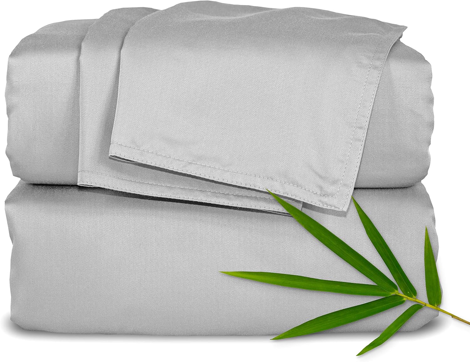 Pure Bamboo California King Sheets - 100% Organic Viscose Bed Sheet Set, Soft & Cooling, Silver Pearl