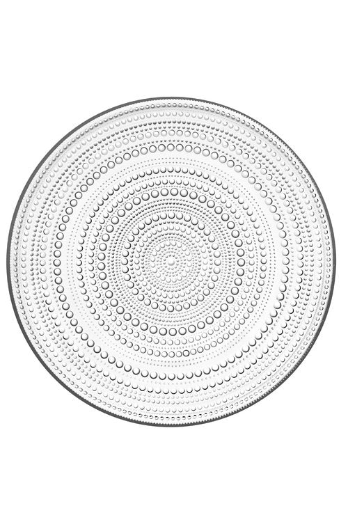 Iittala Kastehelmi Dew Drop Round Clear Glass Plate, 12-1/2-Inch Diameter