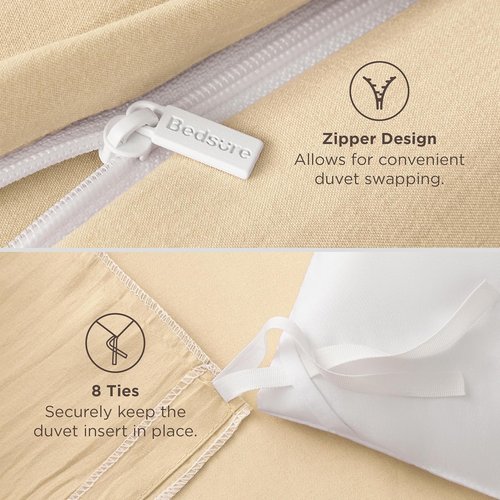 Bedsure Duvet Cover Set - Extra Soft Prewashed Queen Size 3-Piece Bedding, 90x90 Inches with Zipper Closure & 2 Pillow Shams
