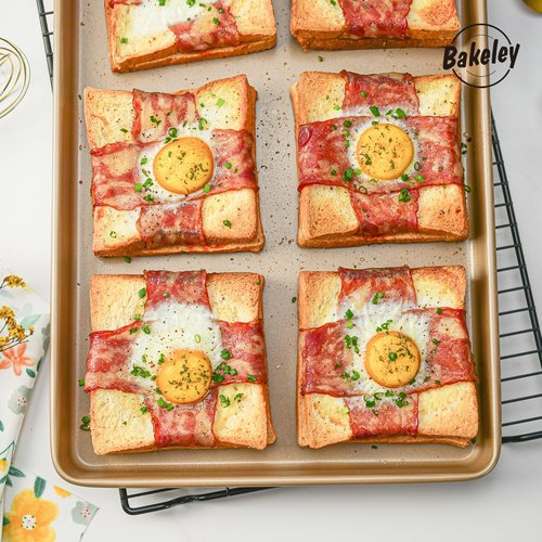 Champagne Gold Baking Sheet Pan Set - 2 Nonstick Commercial Cookie Sheets | 17.5"x11.7" Size