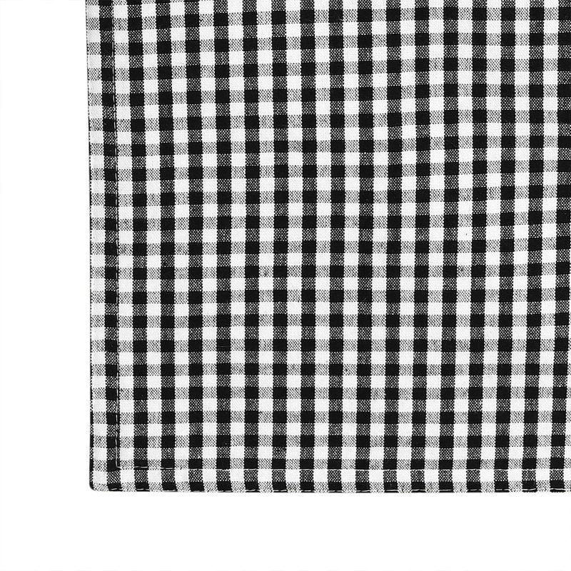 Lush Decor Gingham Check Yarn Dyed Table Runner, 13" x 72", Off-White & Black