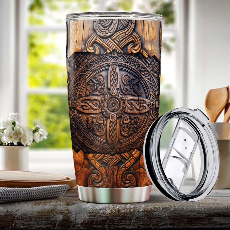 WONWIX Viking Cup Tumbler 20oz Viking Gifts for Men Dad Husband Vikings Stainless Steel Insulated Coffee Mugs Travel Drinking Cups Gift for Birthday Christmas Retirement Fathers Day