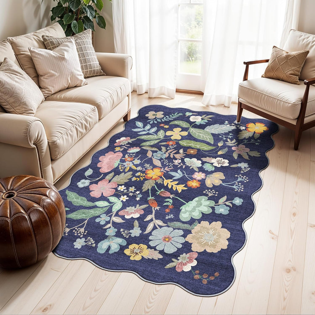 Skiennix Washable 3x5 Entryway Area Rug - Ultra Soft, Anti-Slip, Water-Resistant Mat in Purple
