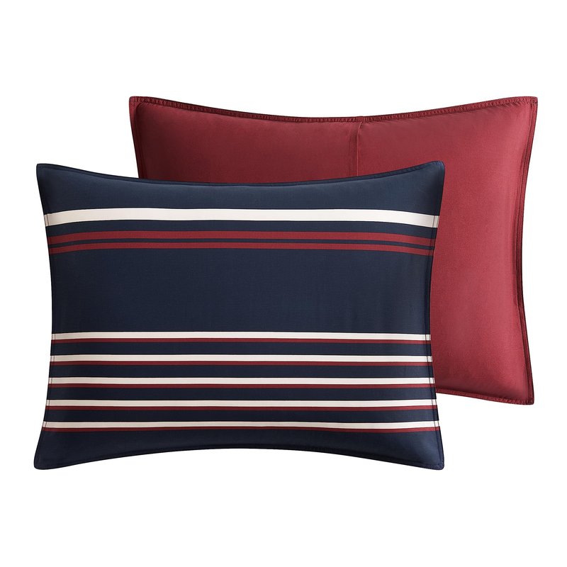 Nautica - Queen Duvet Cover Set, Cotton Reversible Bedding with Matching Shams, Medium Weight for All Seasons (Mineola Navy, Queen)