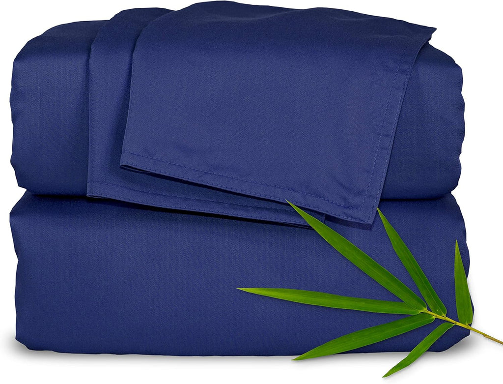 Pure Bamboo California King Sheets - 100% Organic Viscose Bed Set, Soft & Cooling, Cobalt Blue