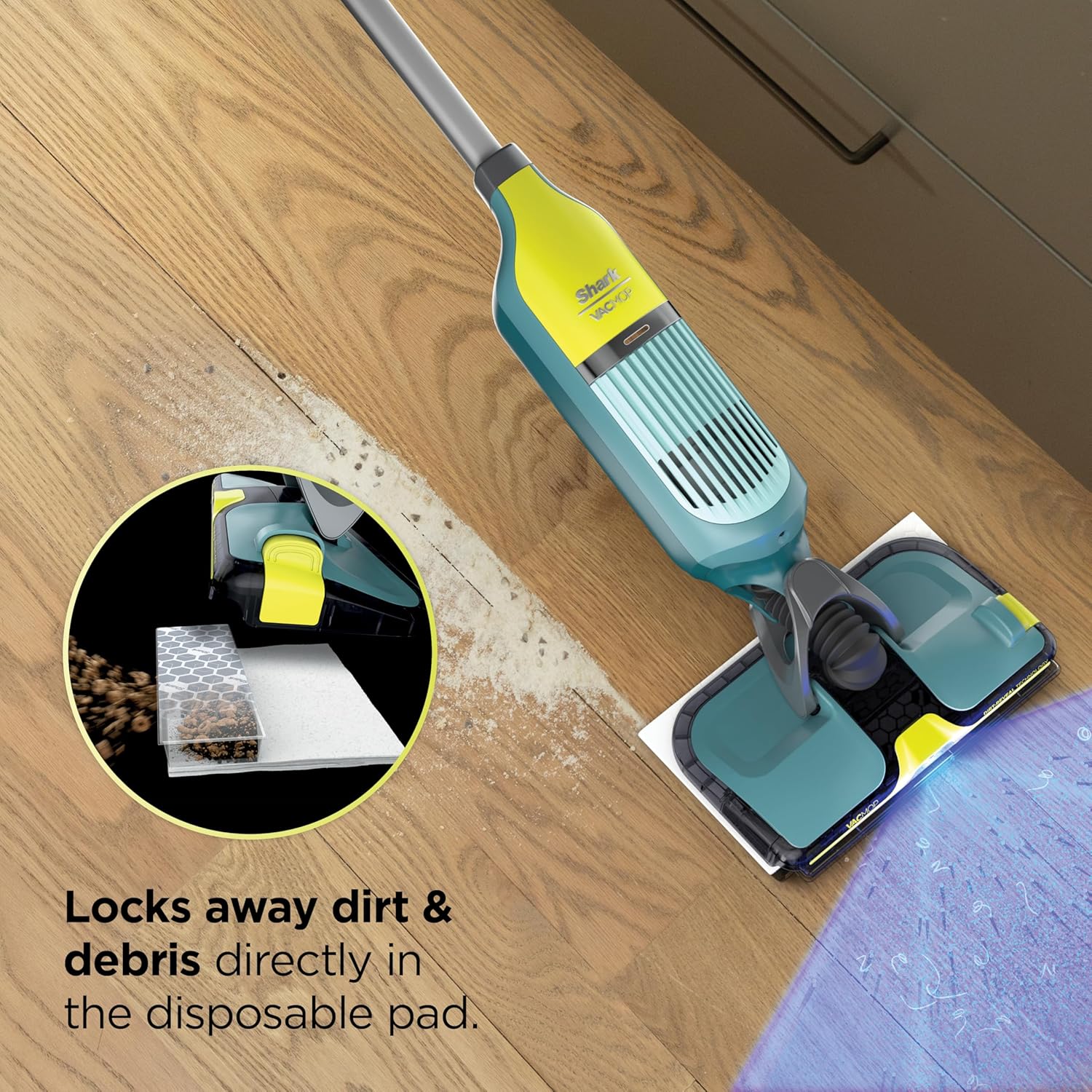 Shark VACMOP Reveal Cordless Hard Floor Cleaner - Powerful Suction & Illumination Light | Includes 4 Pads & 12oz Pet Solution