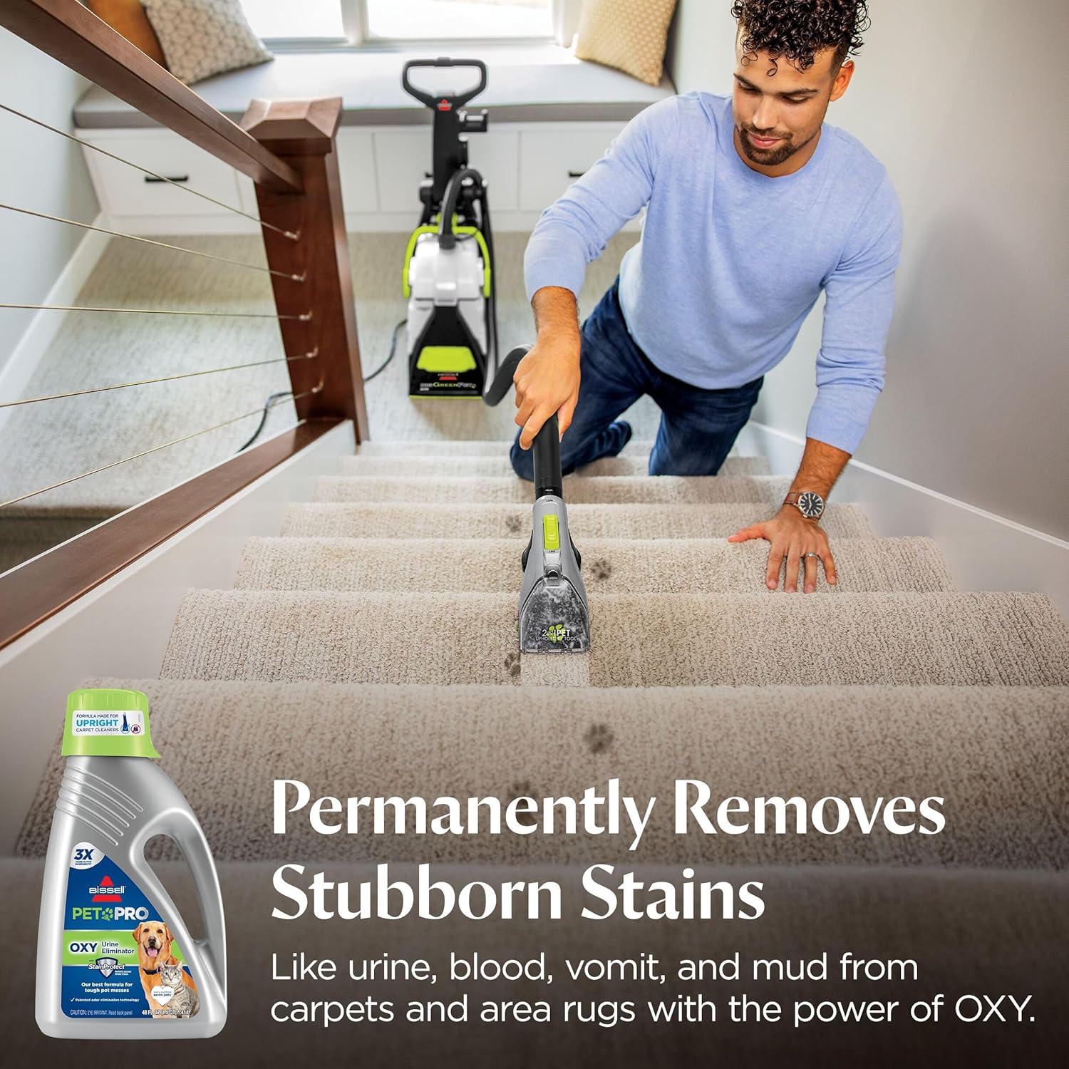 Bissell 1990 Pro Pet Urine Eliminator - Powerful Upright Deep Cleaner Formula for Tough Stains