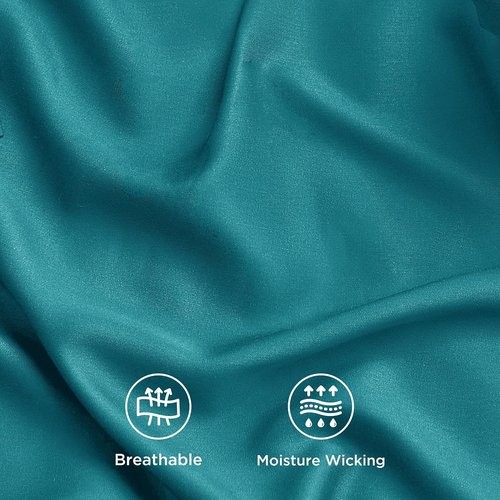 Bedsure Cooling Twin XL Sheets - Breathable Rayon from Bamboo | Soft, Deep Pocket Up to 16 Inches, Turquoise