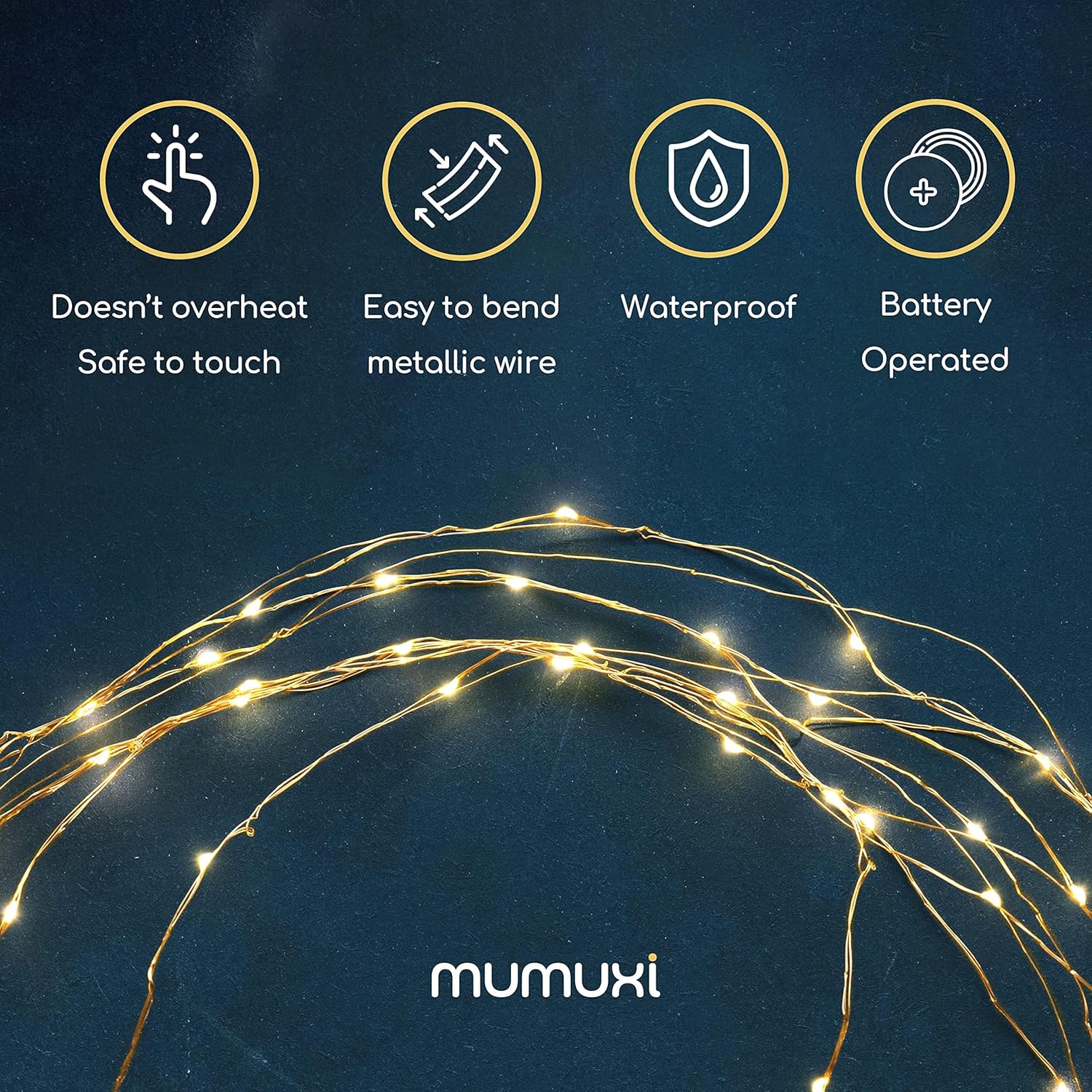 MUMUXI Fairy Lights - 12 Pack 7.2ft Battery Operated String Lights | 20 Mini LEDs for Wedding & Home Decor