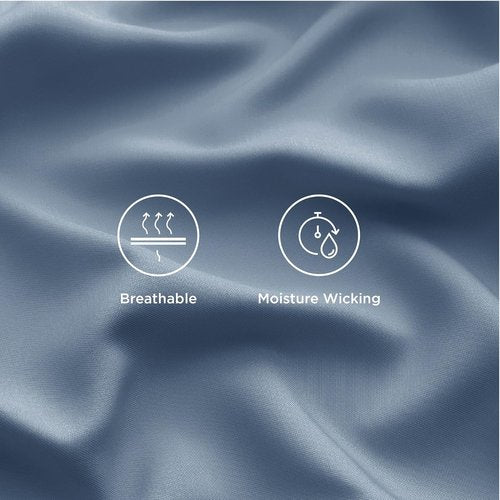 Bedsure Cooling Bed Sheets - Rayon from Bamboo, Breathable & Soft | Full Size, Deep Pocket, Dusty Blue