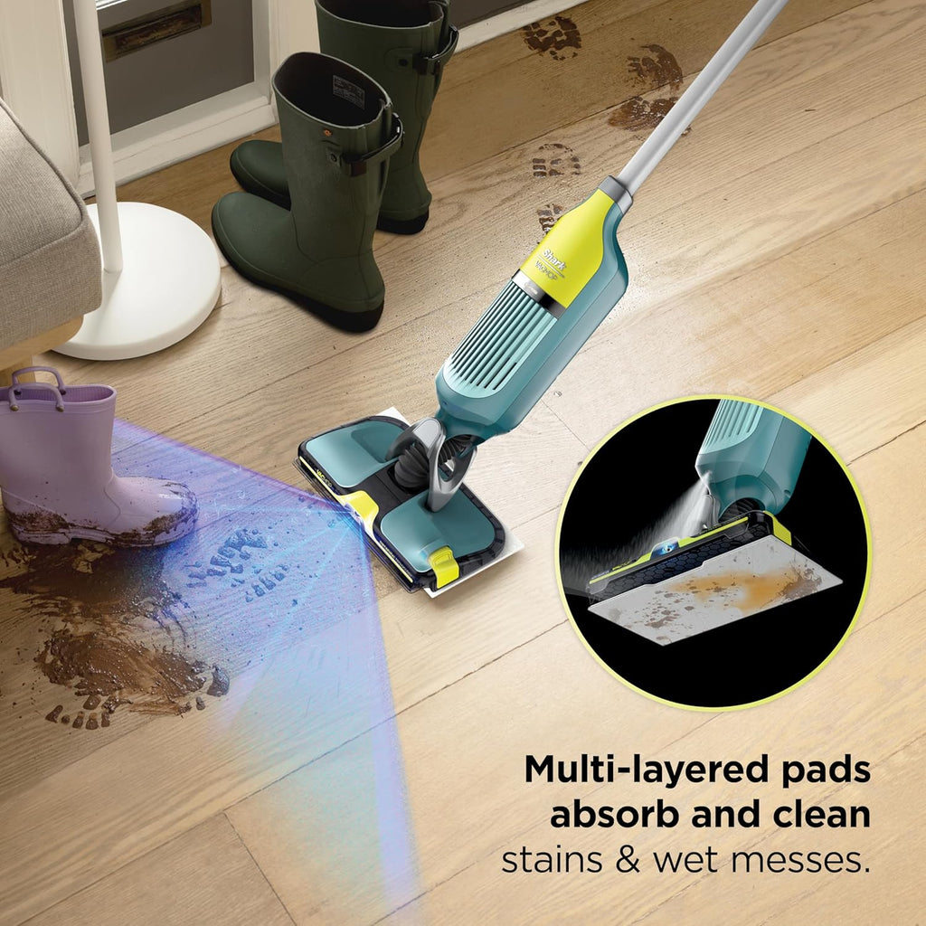 Shark VACMOP Reveal Cordless Hard Floor Cleaner - Powerful Suction & Illumination Light | Includes 4 Pads & 12oz Pet Solution