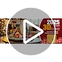 12-Piece LED Christmas Village Centerpiece Set with Rotating Oak Lazy Susan