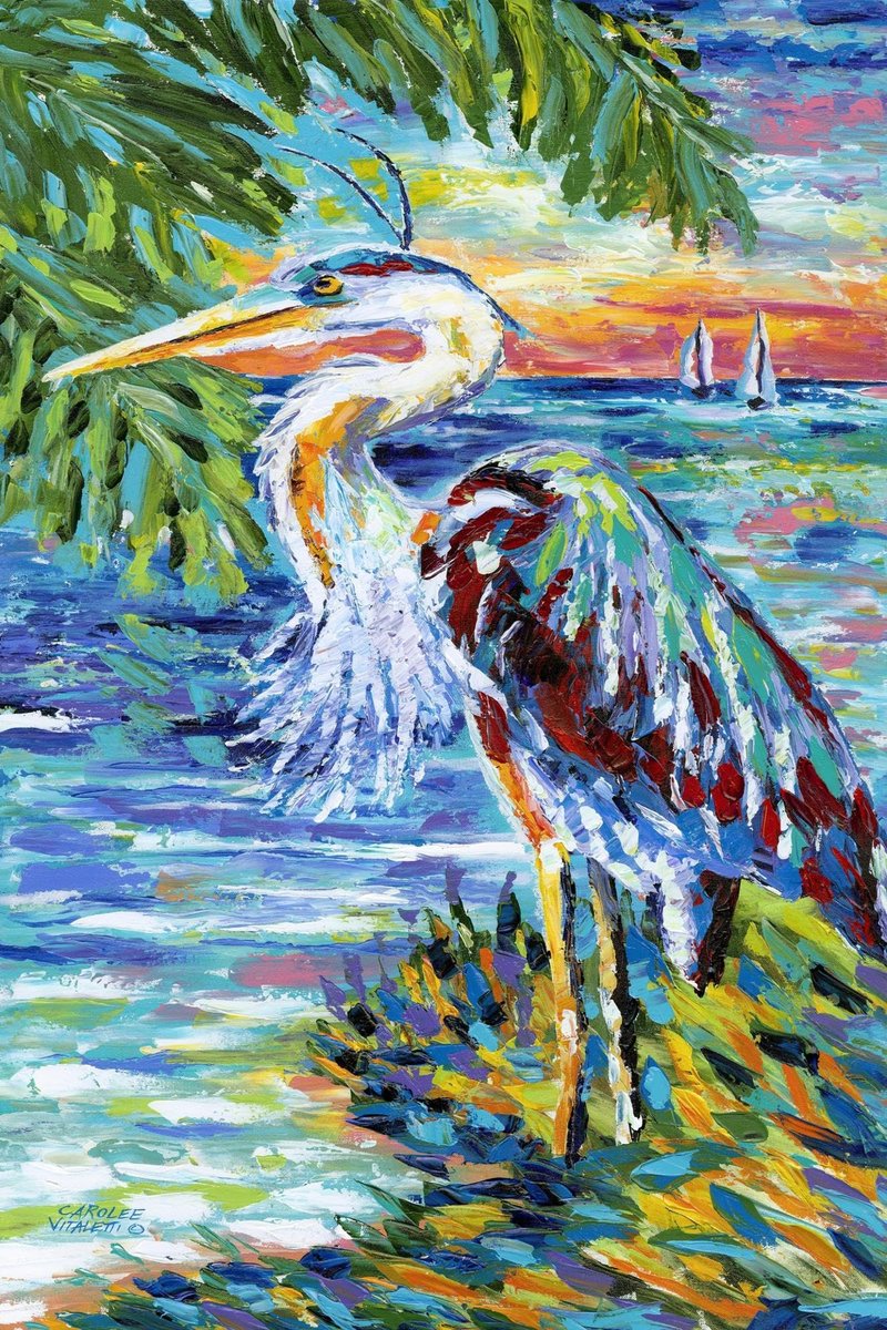 ART.COM Wall Art Prints Beach Comber II by Carolee Vitaletti, Animals Decor, 24" x 36"