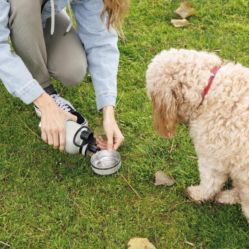 Thermoflask 2-in-1 Dog Share Bottle - Stainless Steel, Insulated Water Bottle - Features Built-In Water Bowl & Double-Wall Insulation - Keeps Water Cool for up to 24 Hours - 32 oz