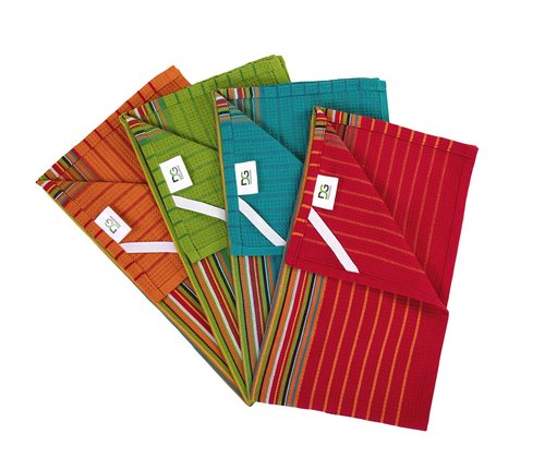 DG Collections 100% Cotton Salsa Kitchen Towels – 8 Pack, Super Absorbent Dish Towels, 16x28 Inch, Lint-Free, Durable Weave – Reusable Kitchen Cleaning Cloths for Home & Restaurants