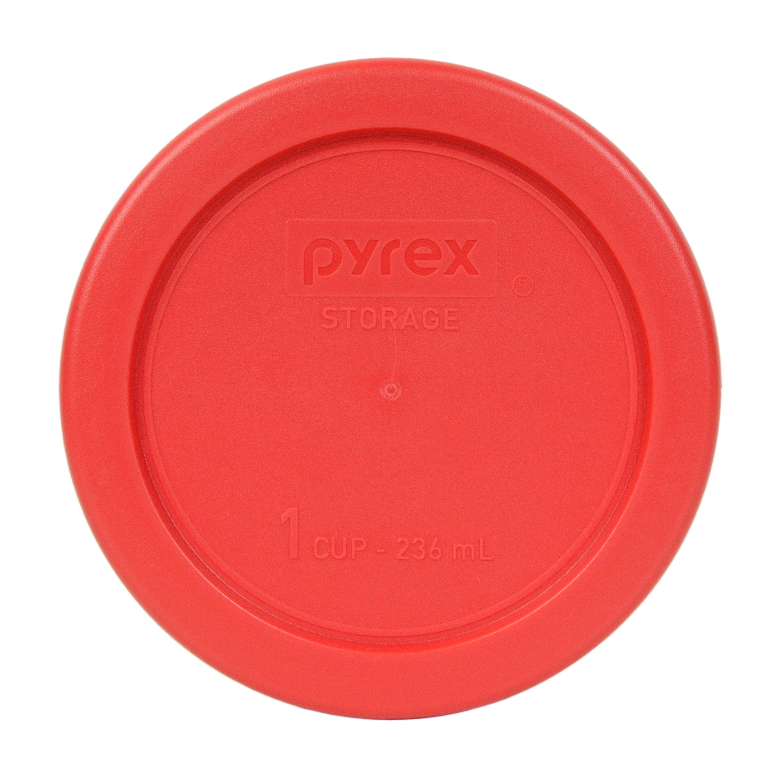Pyrex 7202-PC 1 Cup Red Food Storage Replacement Lid (6-Pack) - Made in the USA