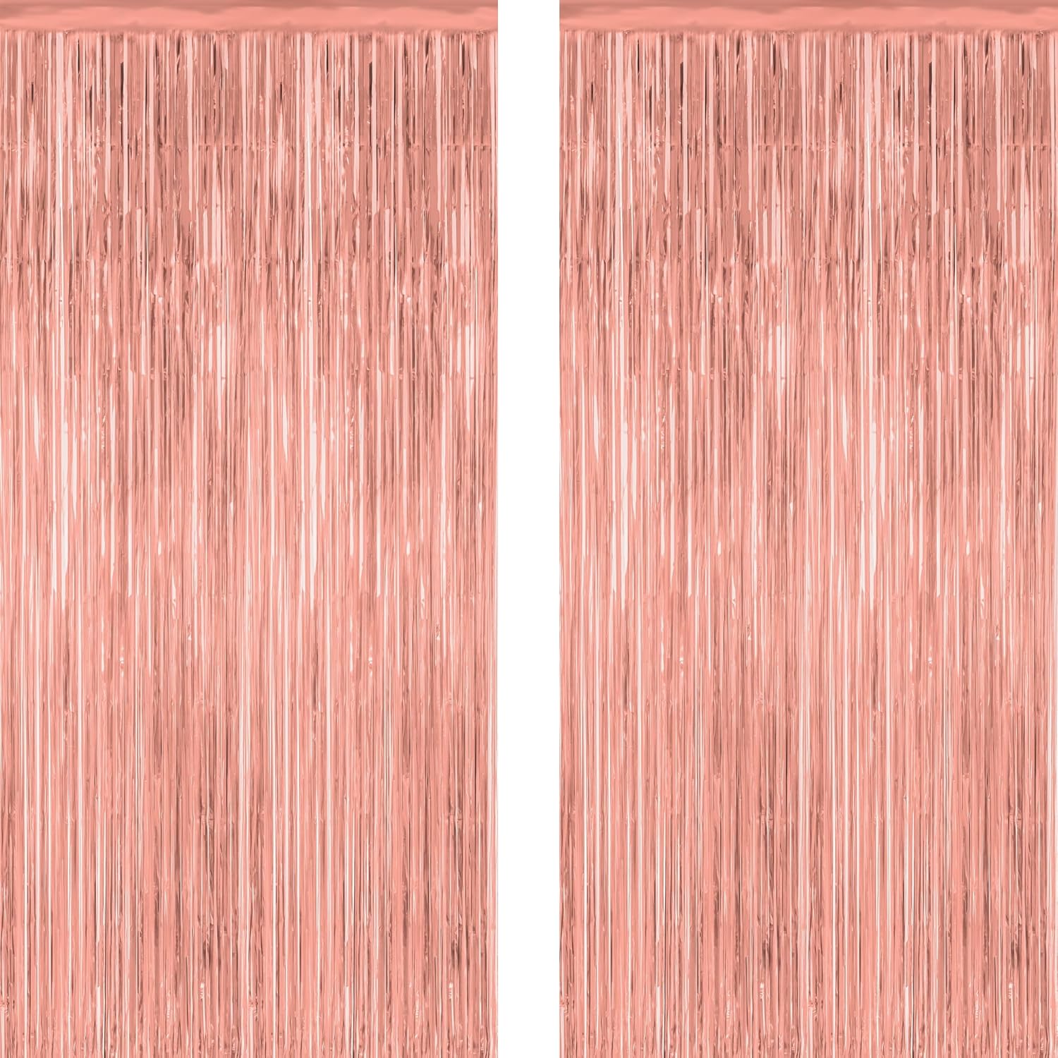 ZATAYE Rose Gold Fringe Curtains - 3.28 FT x 7.05 FT Metallic Photo Backdrop | Elegant Party Decor