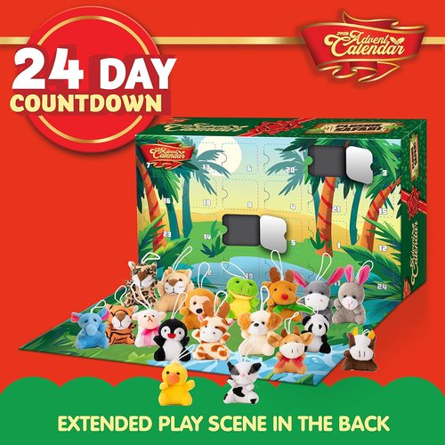JOYIN Christmas Advent Calendar - 24 Days Countdown with Mini Animal Plush Toys for Kids | Perfect Holiday Gift
