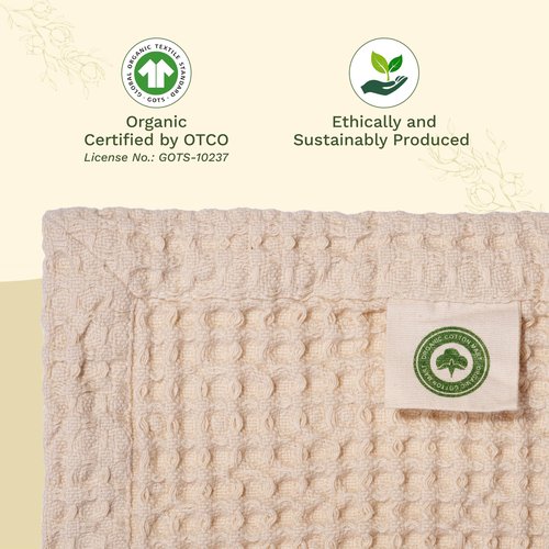 Organic Cotton Twin Blanket - GOTS Certified, Soft, Luxurious, Lightweight, All-Natural and 100% Cotton Waffle Weave Blanket for Toddlers, Teens & Adults - 68"x92" (Ivory - Twin/Twin XL)