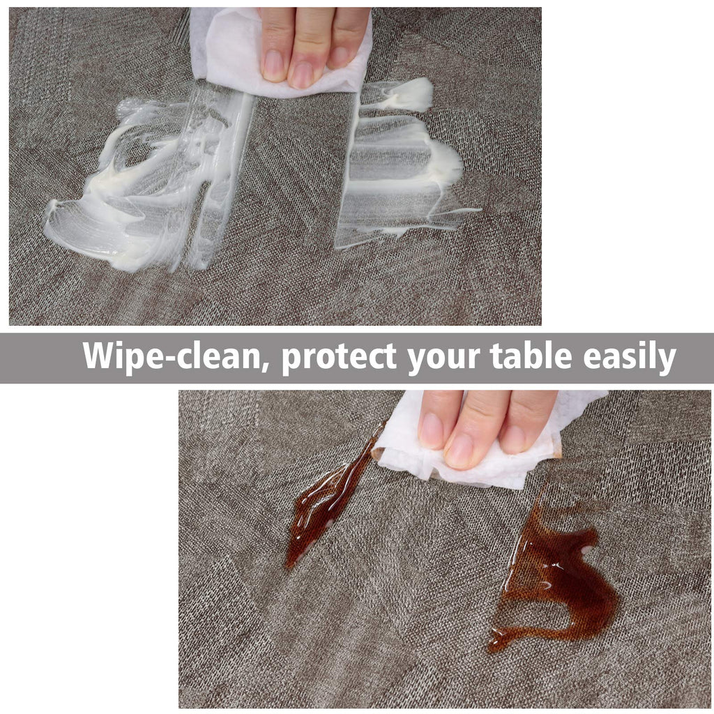 AIRCOWRIE Waterproof Vinyl Tablecloths, Heavy Duty Oil Proof Spill Proof Plastic Table Cloth, Wipe Clean PVC Table Cover for Spring Indoor and Outdoor Use (Brown, 54”×108”, Rectangle)