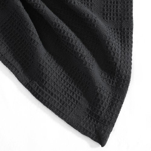 Kenneth Cole - King Blanket, 100% Textured Waffle Grid Cotton Blanket for Bed or Couch, Lightweight & Breathable for Year Round Comfort (Black)