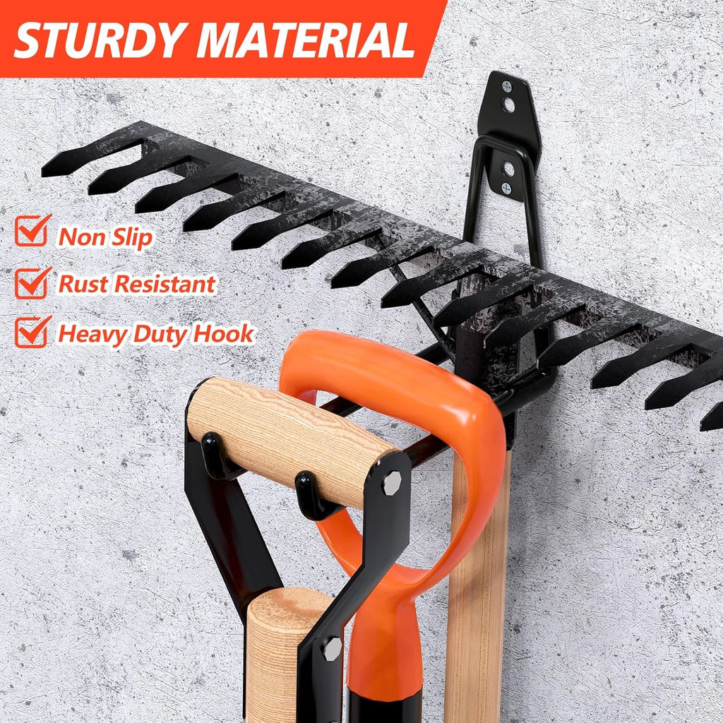 Skiennix Heavy Duty Garage Hooks - Solid Steel Wall Mount Hangers with Anti-Slip Coating | 30 Pack for Organizing Tools