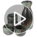 Luxshiny Japanese Ceramic Sake Set with 1 Bottle & 4 Cups - 13cm x 5.5cm x 5cm