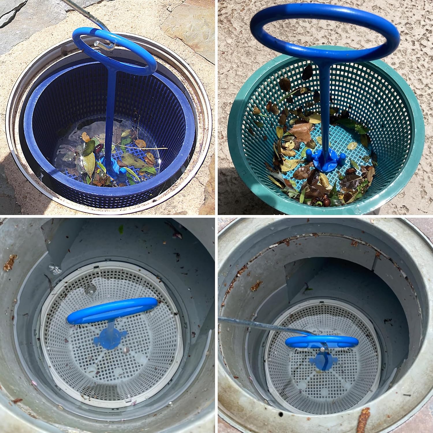 RunNico Pool Skimmer Basket Handle - Universal Tool for Easy Debris Removal | Keep Hands Clean
