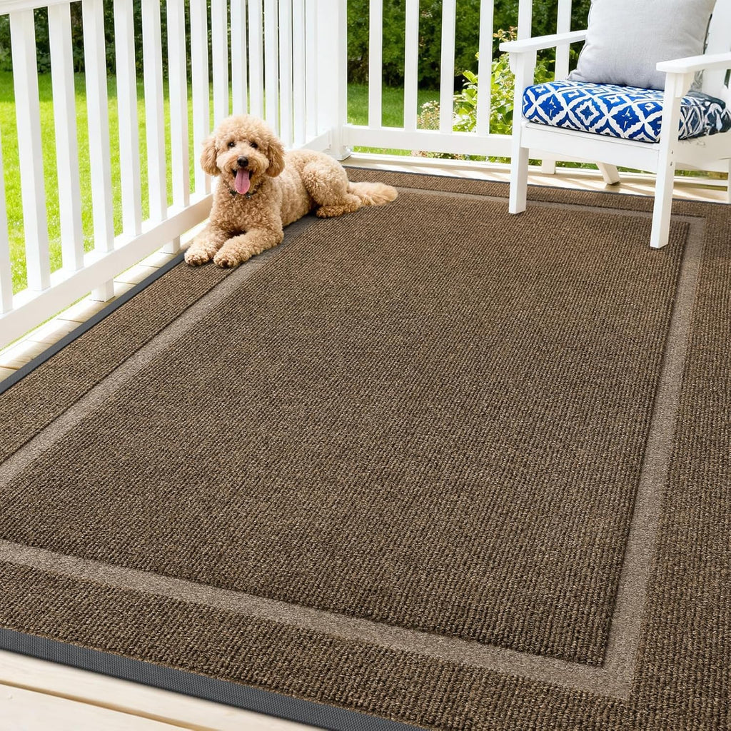 OLANLY Waterproof Front Door Mat - All-Season Indoor/Outdoor Doormat, Easy Clean, 71x47, Brown