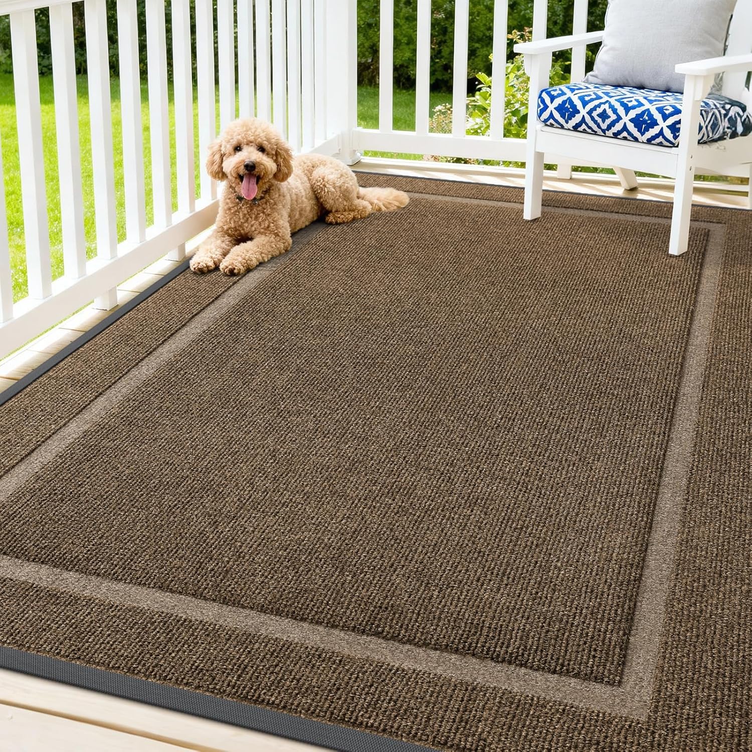 OLANLY Waterproof Front Door Mat - All-Season Indoor/Outdoor Doormat, Easy Clean, 71x47, Brown