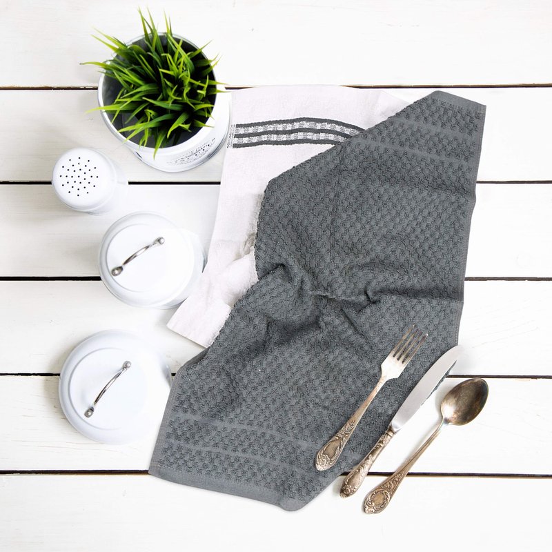 Utopia Towels 12 Pack Kitchen Towels, 15 x 25 Inches Cotton Dish Towels, Tea Towels and Bar Towels (Grey)