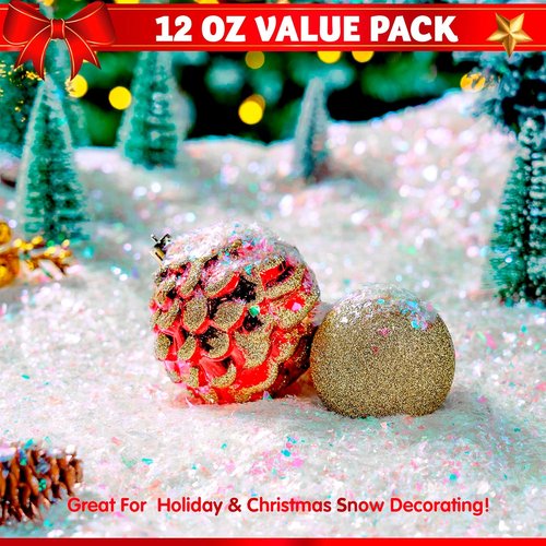 JOYIN 12 Oz Artificial Snowflakes - Perfect for Christmas Tree Decoration & Holiday Crafts