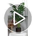 28-Inch Artificial Monstera Plant in Black & Gold Pot for Home Decor