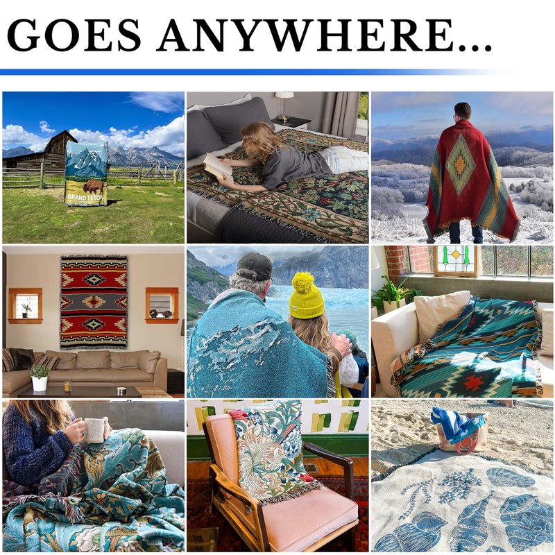 Pure Country Weavers Lighthouse Blanket by Carl Valente - The Lord is My Rock and My Fortress - Scriptures -Psalm 18:2 - Religious Gift Tapestry Throw Woven from Cotton - Made in the USA (72x54)