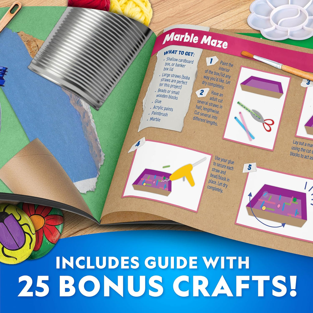 National Geographic Mega Arts & Crafts Activity Kit - 3-in-1 Craft Set for Kids | Build, Paint & Weave