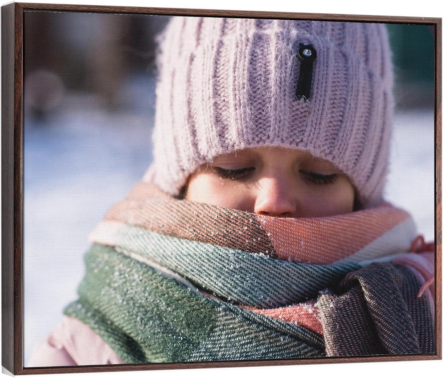P&L ART. Personalized Custom Canvas Prints: Photo On Canvas Transform Your Photos into Stunning Framed Wall Art Digitally Printed Photo To Canvas Ideal for Home Decor Gifts Keepsakes Walnut 18X24