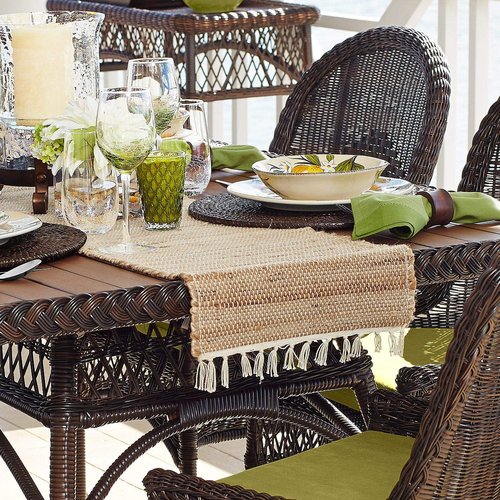 FRELISH DÉCOR Hand Woven Jute Cotton Table Runner 14"x72" Six Seater, Farmhouse Style Non Slip Durable Runner Perfect for Dining Table Kitchen Everyday Use: Natural Jute