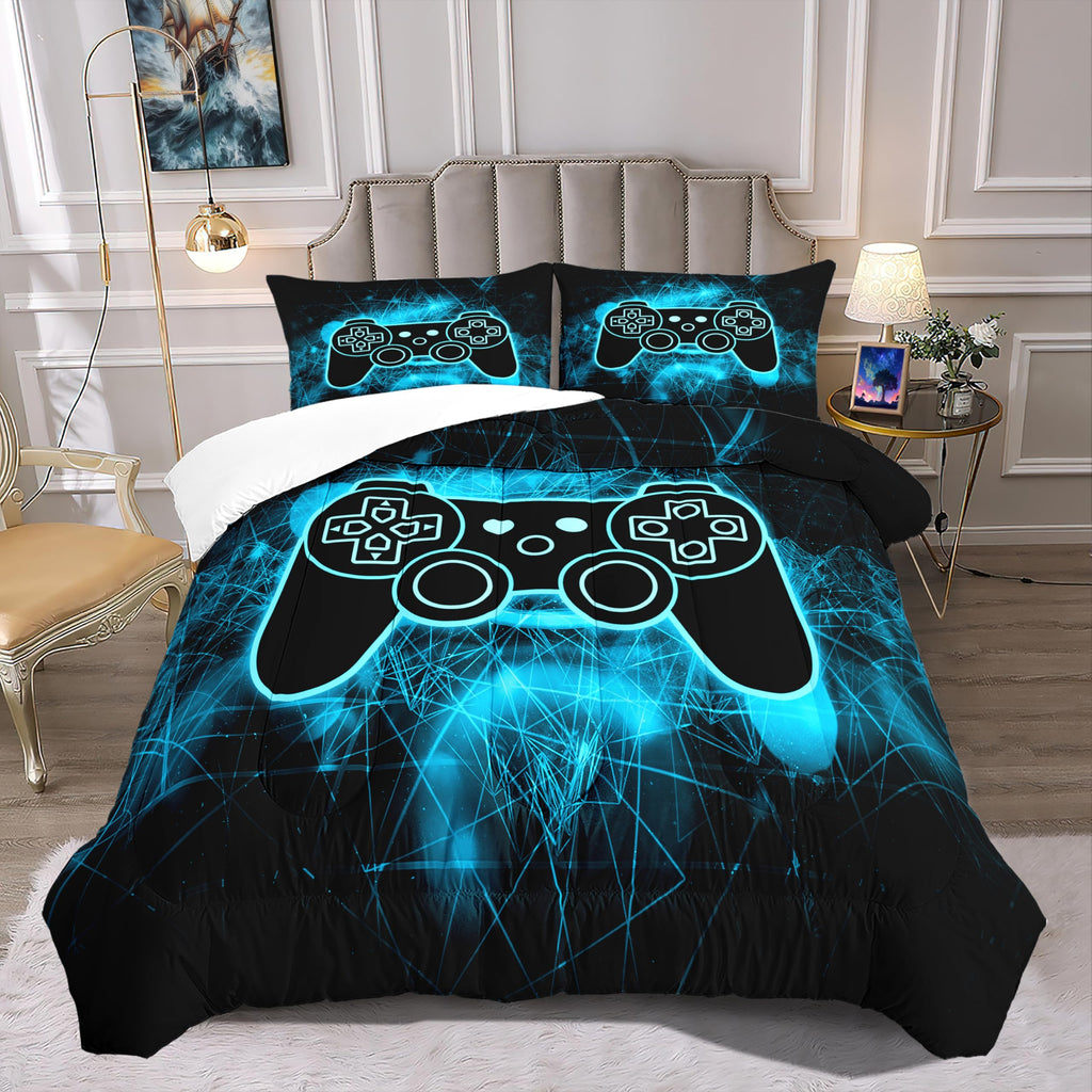 Gamer Bedding Gaming Bedding Sets for Boys Twin Size Bedding Sets for Boys Kids Bedding Sets for KidsTwin Comforter Set for Bedroom,Blue,1 Comforter with 1 Pillowcase