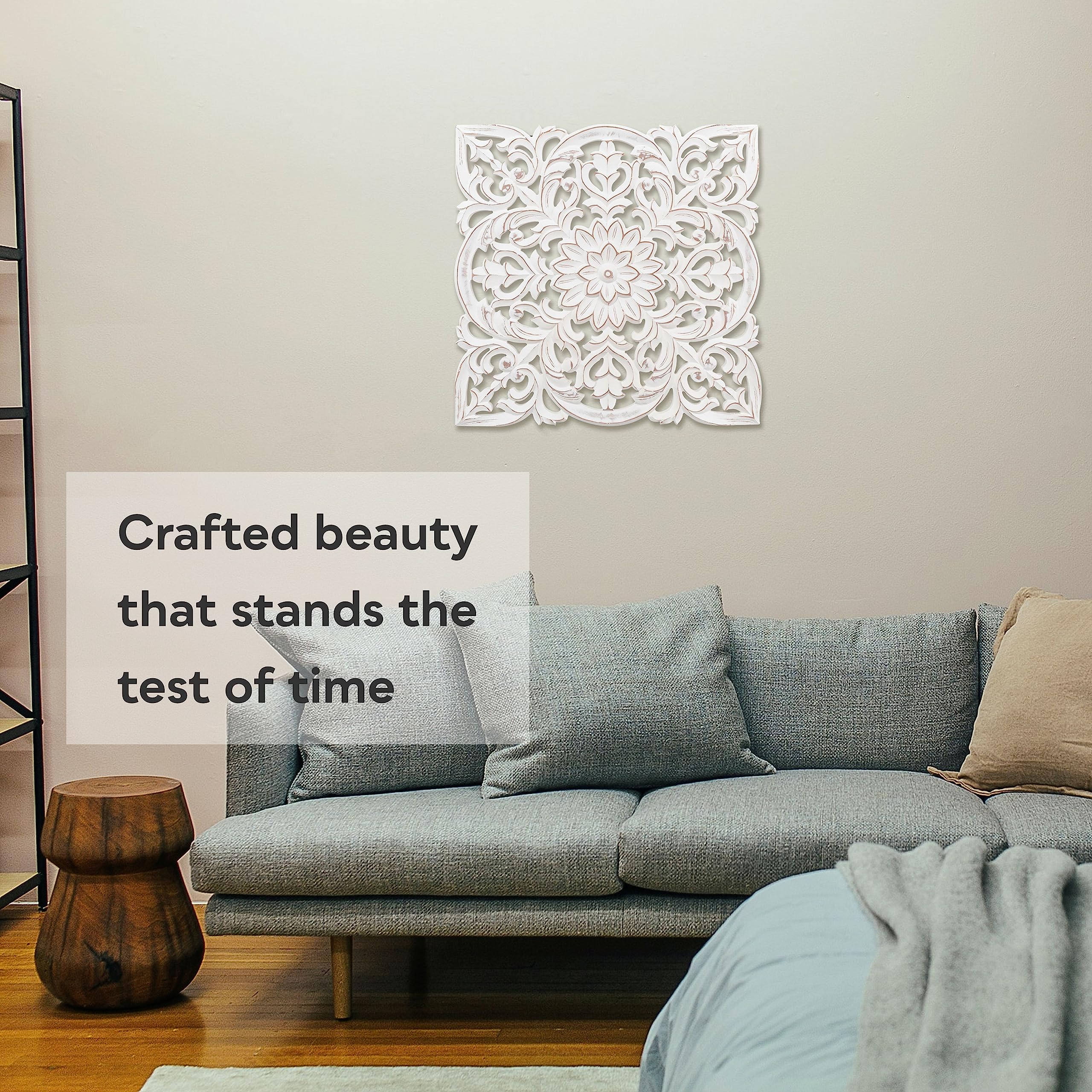 JFY Designs Wall Medallion - Wooden Wall Decor, Hand Carved & Embossed Decorative Wall Sculpture, Boho Farmhouse Wall Art, Perfect for Home, Office or any Living Space