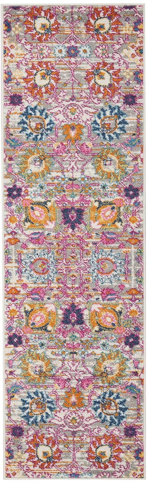 Nourison Home Passion Silver 1'10" x 6' Area Rug, Boho, Moroccan, Bed Room, Living Room, Dining Room, Kitchen, Easy Cleaning, Non Shedding, (6' Runner)