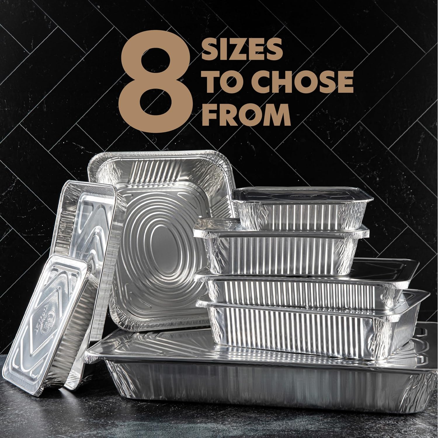 PlasticPro 12.5'' x 9'' Heavy-Duty Aluminum Disposable Pans - 10 Pack with Covers for Baking & Cooking