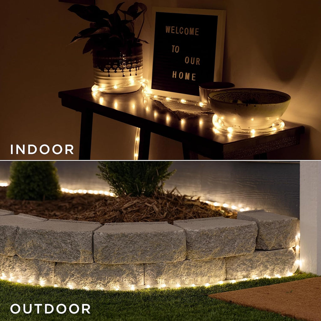 UltraPro LED Rope Lights - 50ft Classic Clear Warm White 3000K | Flexible & Durable Indoor/Outdoor Lighting
