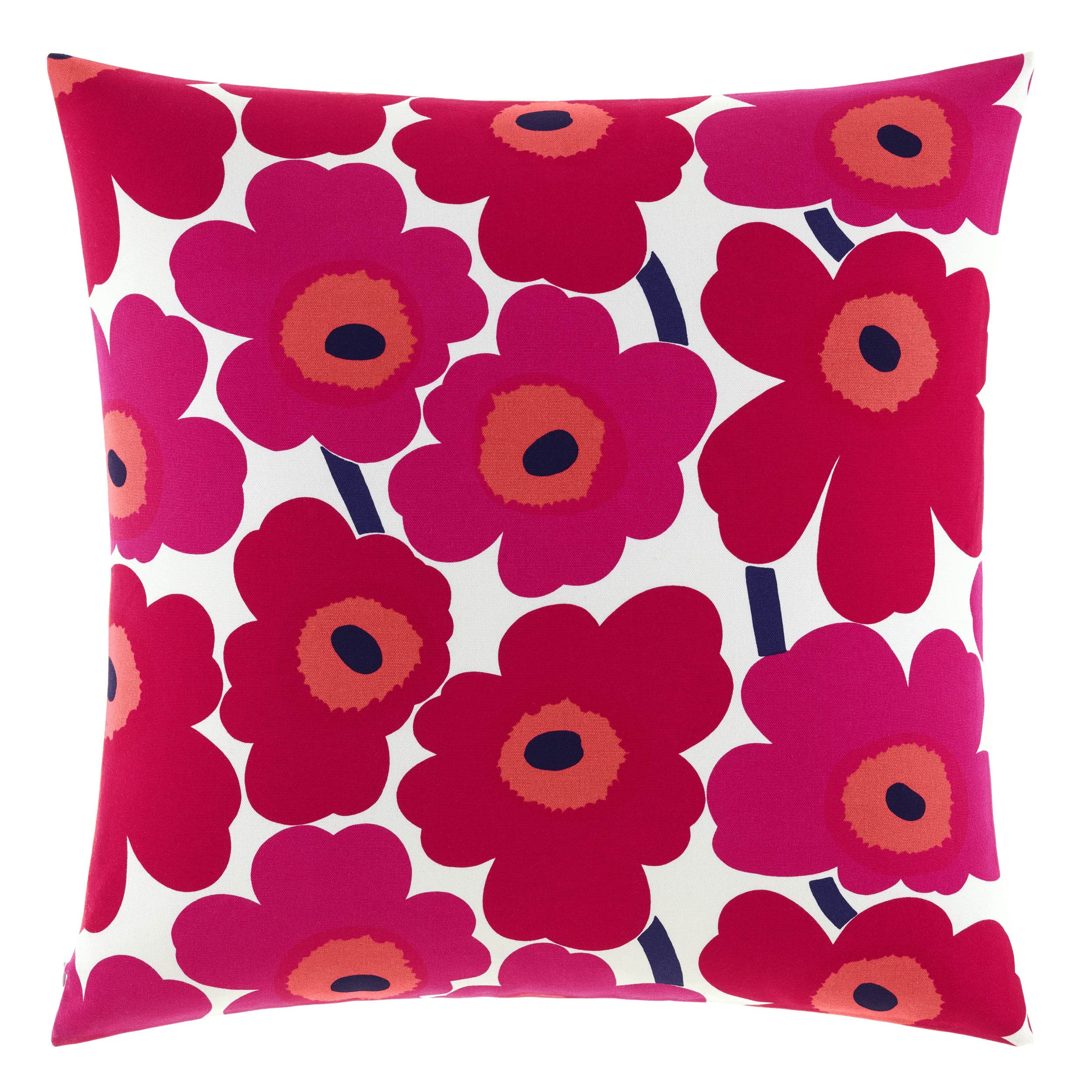 Marimekko - Throw Pillow, Cotton Bedding with Zipper Closure, Stylish Modern Home Decor (Pieni Unikko Red, 26" x 26")