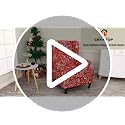Wingback Chair Covers - 2-Piece Green Slipcovers for Armchairs