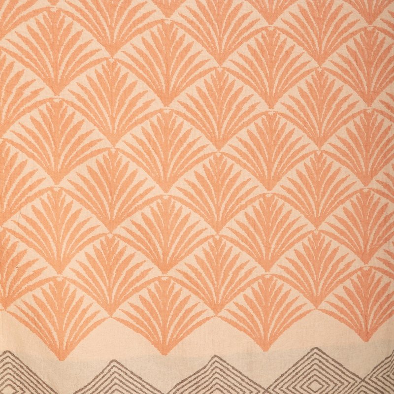 MylasaHome Premium Cotton Throw Blankets – 70x50 Inch, Fabric with Elegant Geometric Pattern – Perfect for Living Room, Bedroom and Home Decor (Peach)